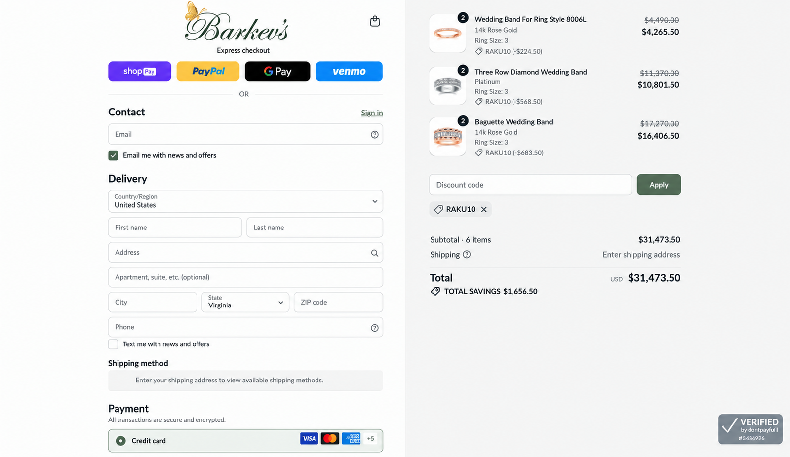 Barkev Rings Promotions & Discounts