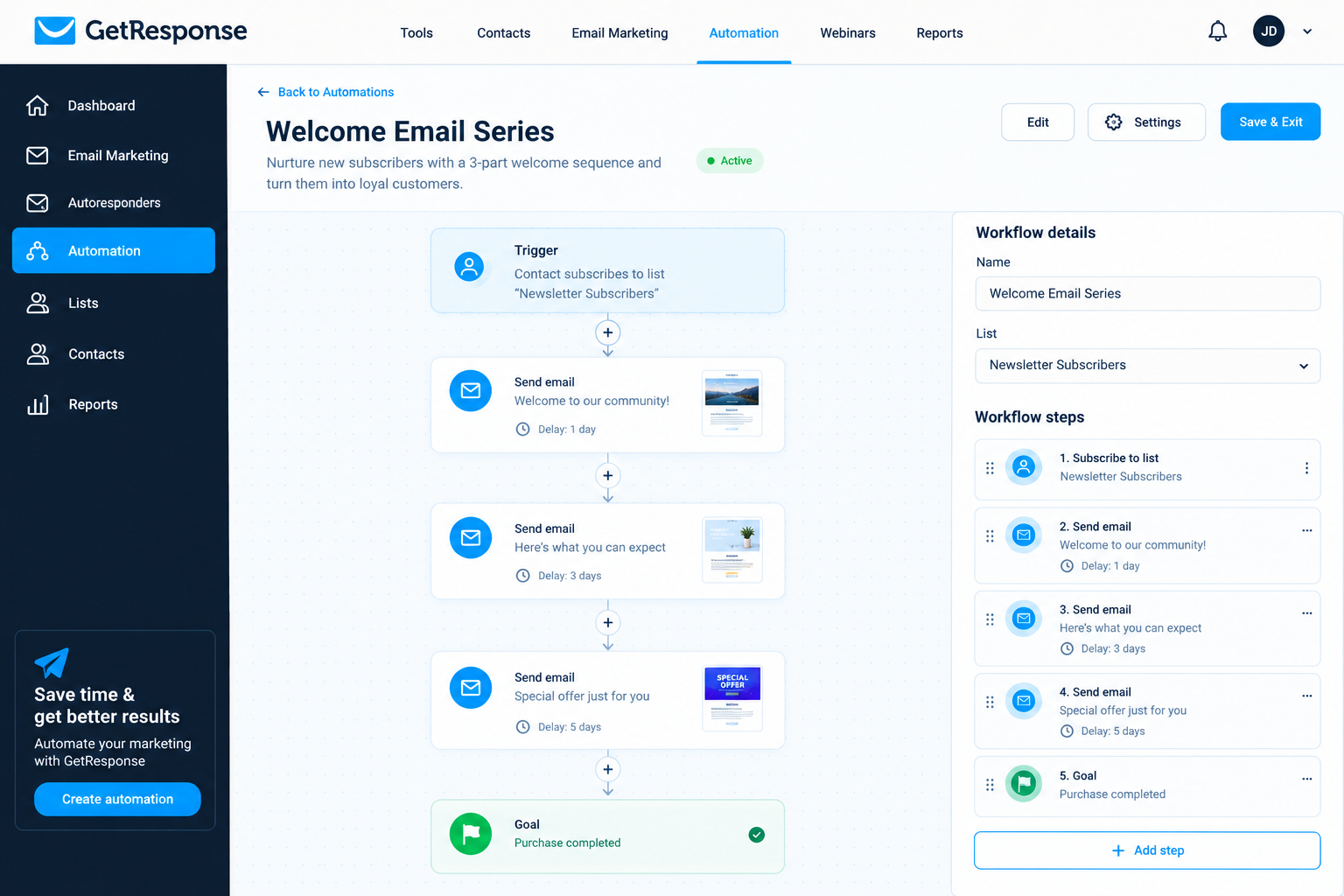 GetResponse Marketing Automation Review