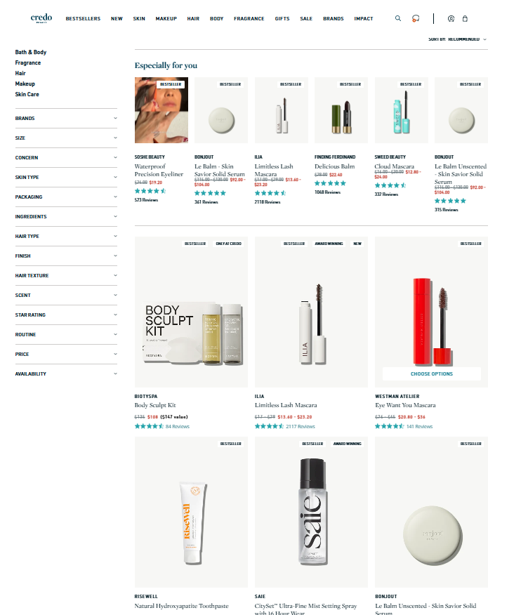 Overview of Credo Beauty